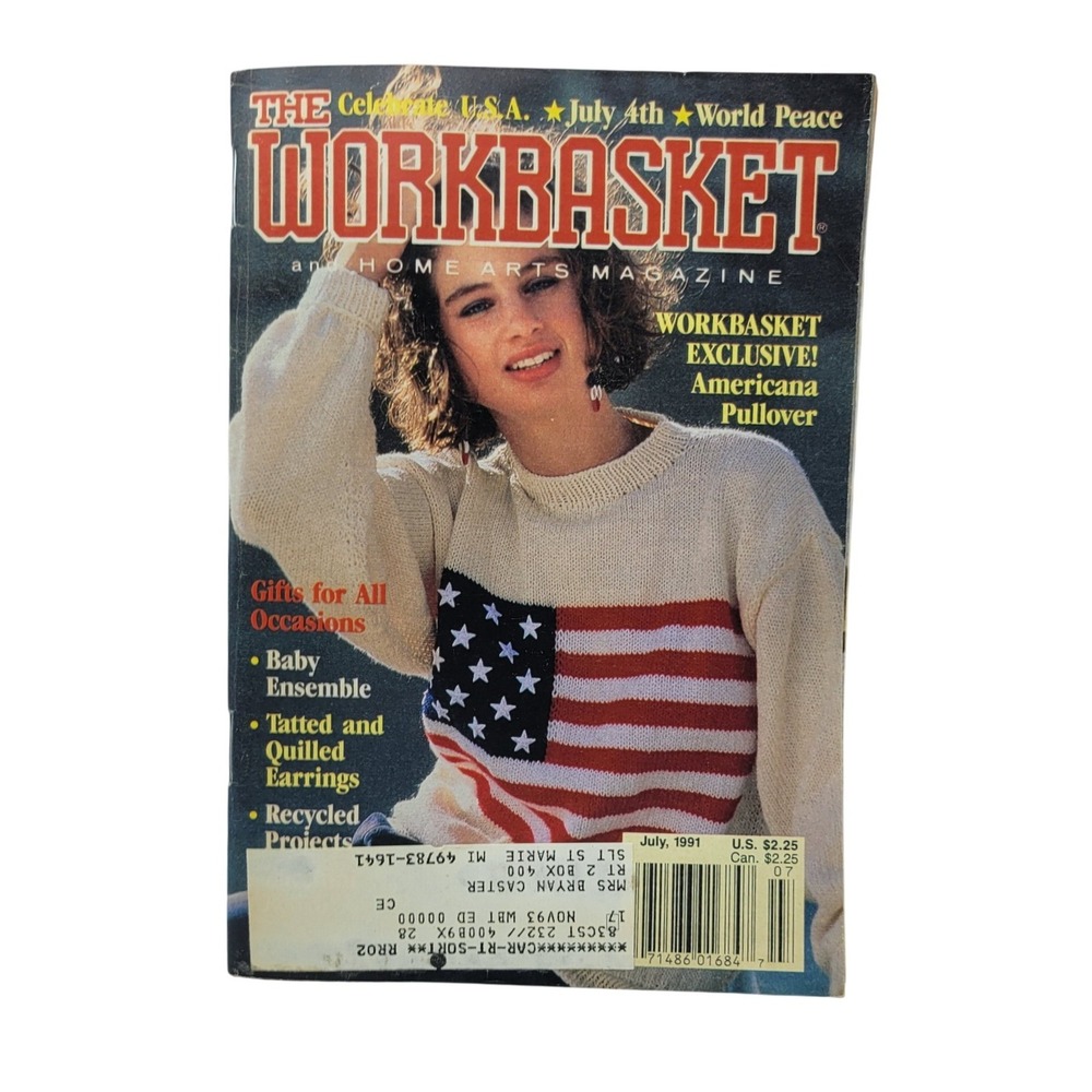 Workbasket‎ Home Arts Magazine July 1991 Americana Pullover Knitting Patterns